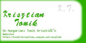 krisztian tomik business card